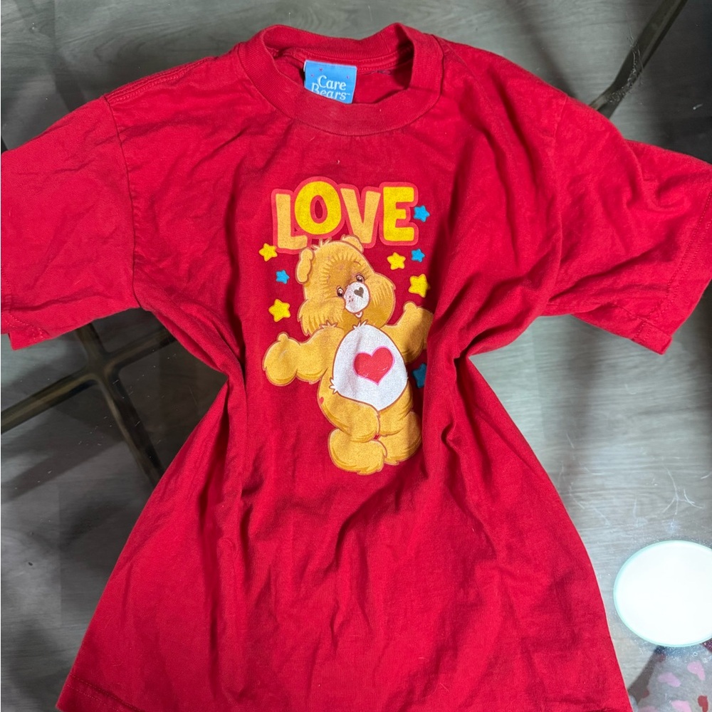 Red Care Bears Love T-Shirt vintage Y2K